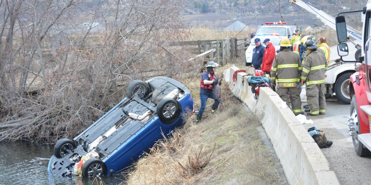 Two escape, dog and pig dead in single-vehicle accident on Road 22