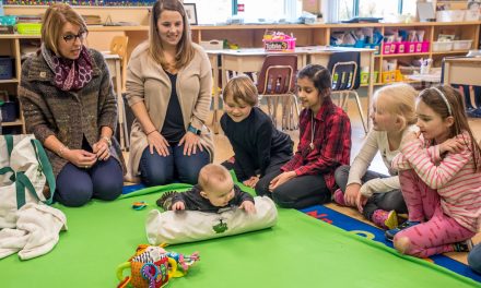 Baby’s visit teaches Grade 2 children about emotions and empathy in successful Roots of Empathy program