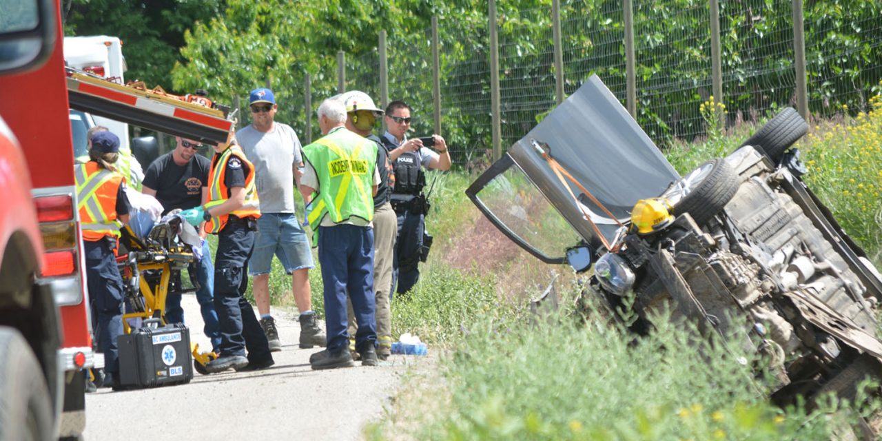 At least one believed injured in single-vehicle rollover north of Osoyoos