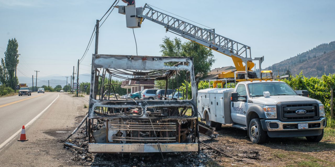 Motorhome gutted by highway north of Osoyoos