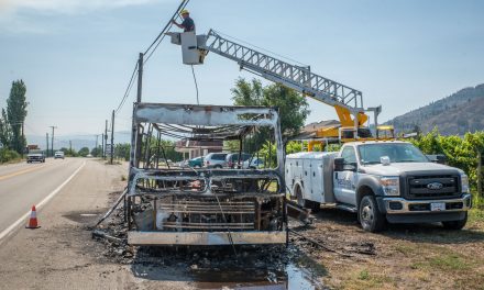 Motorhome gutted by highway north of Osoyoos