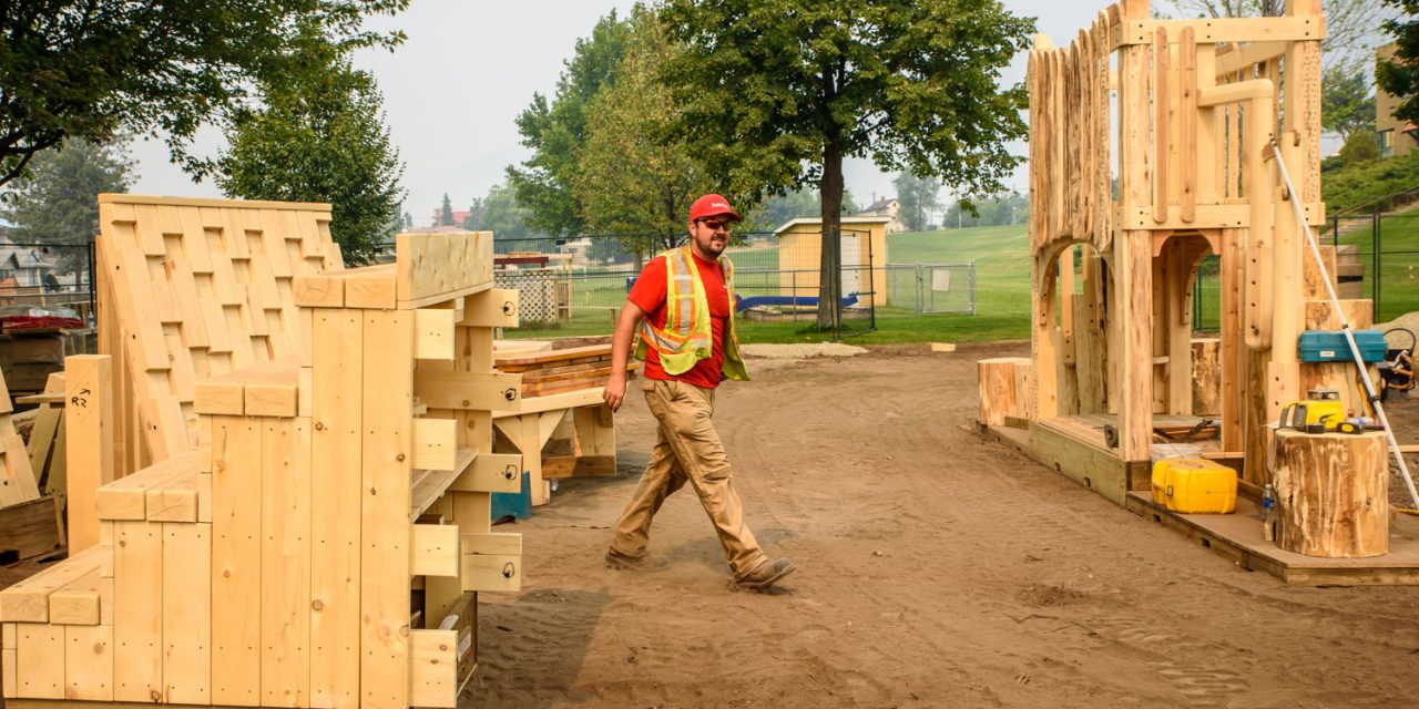 Natural playground nearing completion just in time for return of children at Osoyoos Elementary School