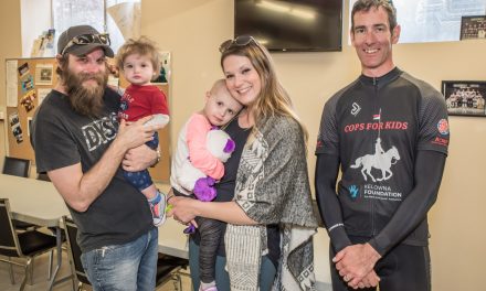 Cops for Kids meet Mader family before dinner at Elks