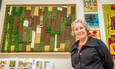 Textile artist’s piece inspired by anonymous handwritten poem about death of son in war