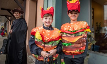 Streets filled on Halloween with kids in search of candy