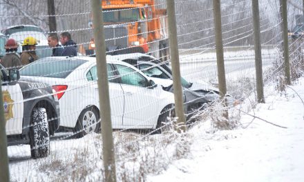 Driver hospitalized in collision