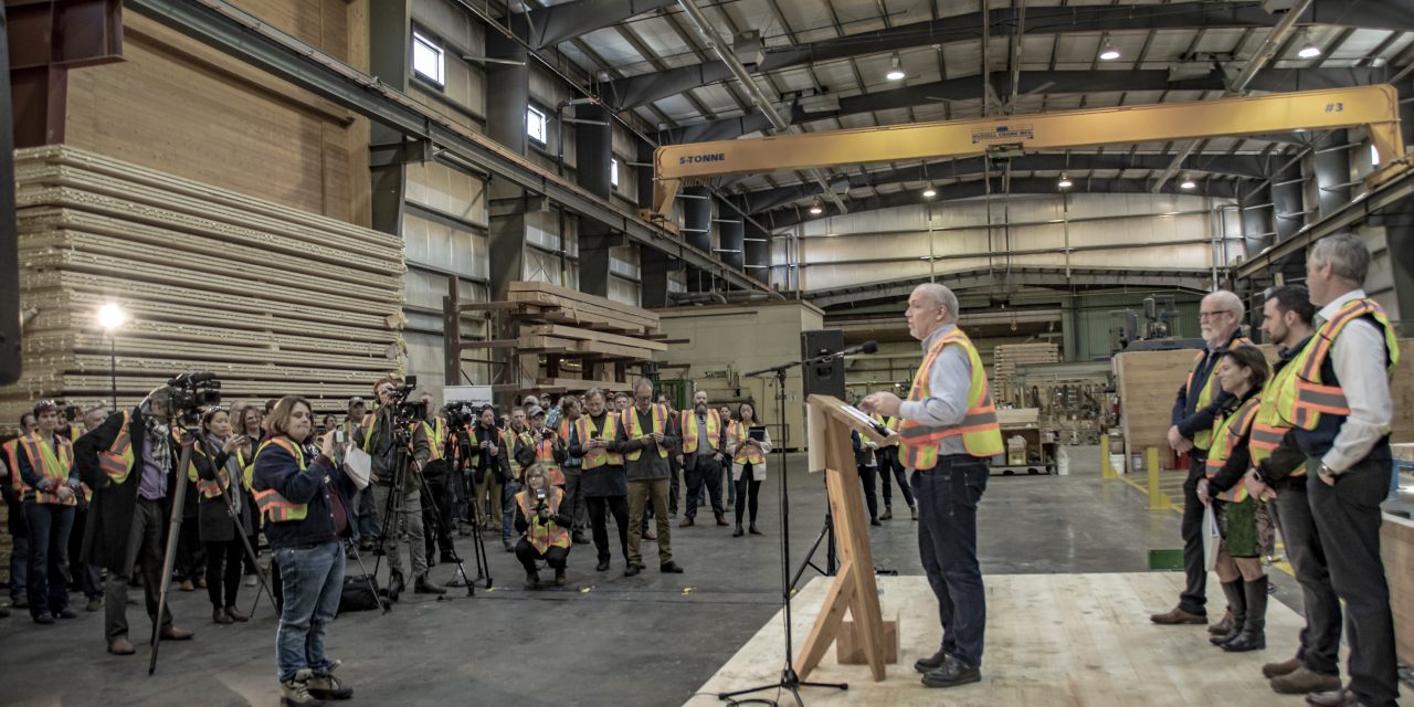 Horgan makes stop in OK Falls to talk timber, mentions national park