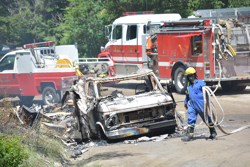 Motorhome/bush fire snuffed out