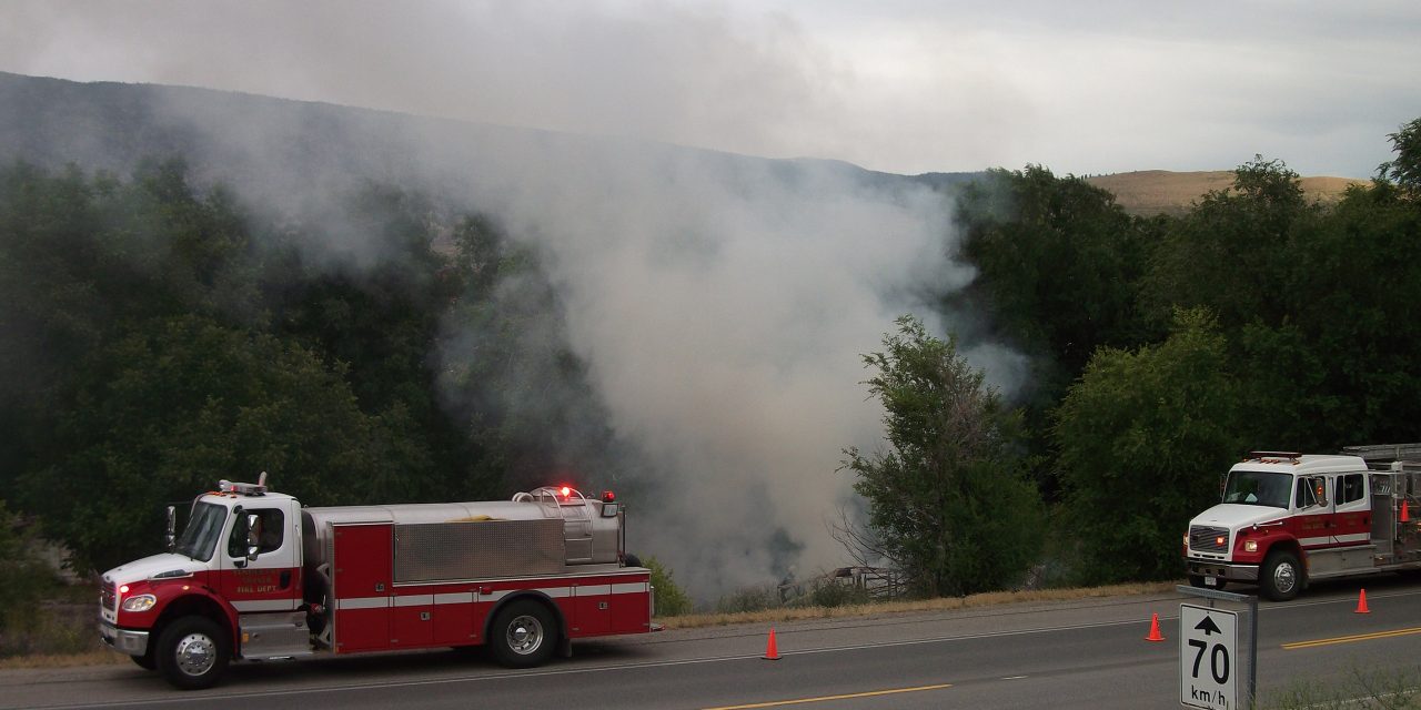 RV destroyed in evening fire