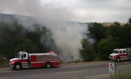 RV destroyed in evening fire