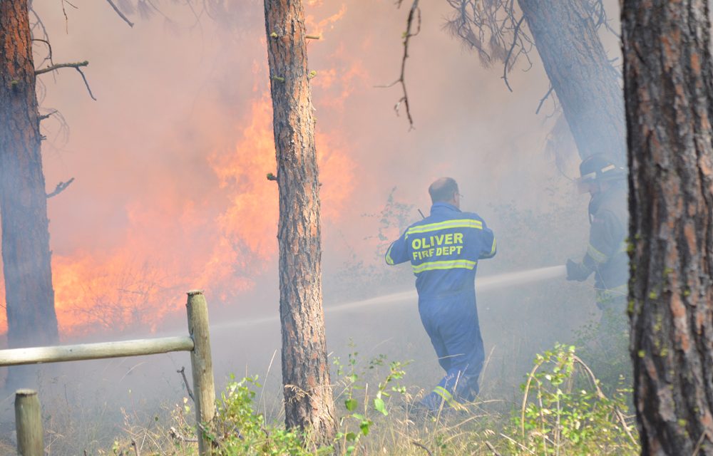 Crews battle grass fire off Secrest Hill Road