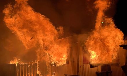 Firefighters light it up for one last burn