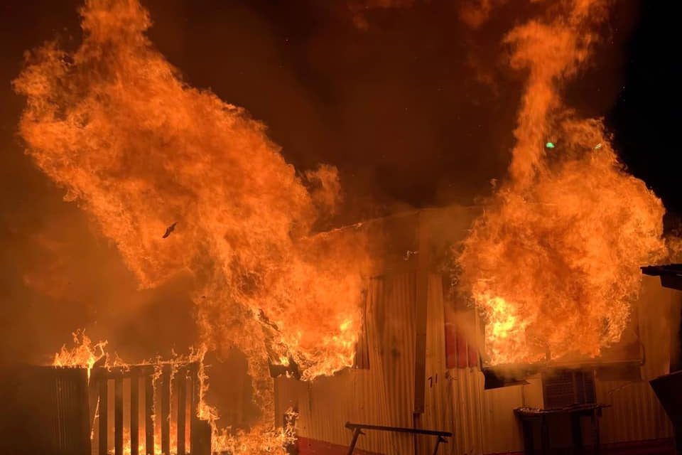 Firefighters light it up for one last burn