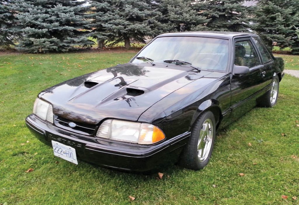 This car, a 1988 Ford Mustang, was stolen along with a black and yellow Bombardier XP Seadoo and numerous tools in one break-in. Thieves took two televisions and antiques in another break-in after cooking a meal. Osoyoos RCMP are seeking leads from the public to help solve these and other crimes. (Photo supplied)
