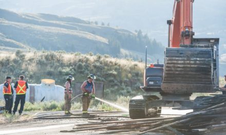 Fiery crash closes Hwy 3 west of Osoyoos