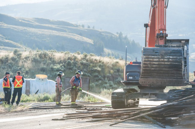 Fiery crash closes Hwy 3 west of Osoyoos
