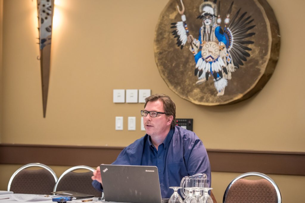 Okanagan Nation Alliance fisheries biologist Richard Bussanich spoke about the status of the Okanagan sockeye salmon fishery in a meeting at Spirt Ridge last week. (Richard McGuire photo)