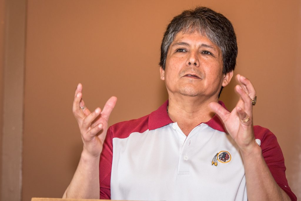 Osoyoos Indian Band Chief Clarence Louie had some strong and candid views about relations between aboriginal and non-aboriginal people that he expressed last week in the speech to the Rotary Club of Osoyoos. (Richard McGuire photo)