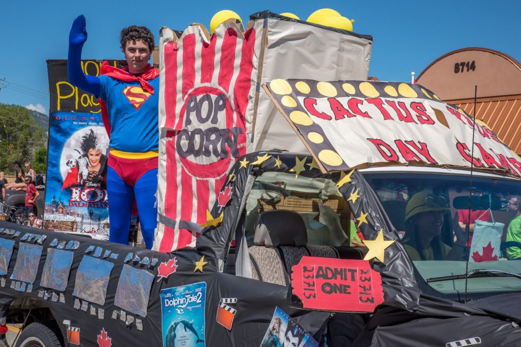 The Cactus Kids Day Camp float was decorated with a movie theme in the Cherry Fiesta parade. (Richard McGuire photo)