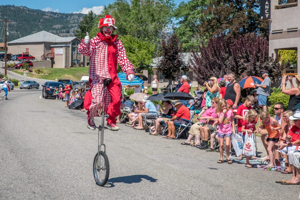 A unicyclist pedalled along with the Cherry Fiesta parade. (Richard McGuire photo)