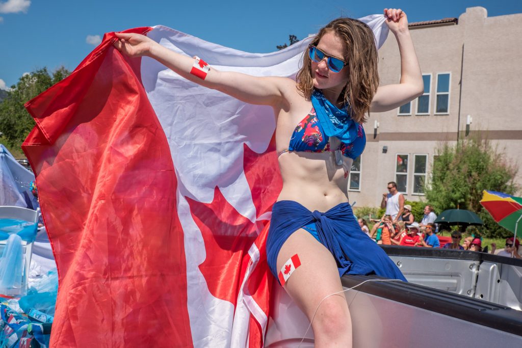 This young woman was dressed for the heat in the Cherry Fiesta parade. (Richard McGuire photo)