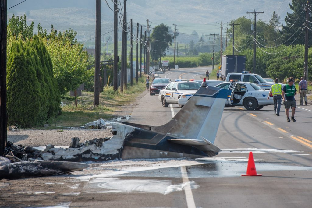 The front of the plane is badly damaged and only the tail is somewhat intact. (Richard McGuire photo)