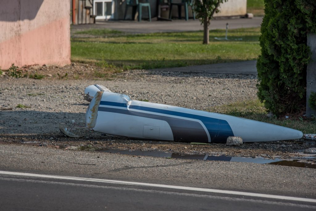 What appears to be the right wing landed a short distance from the body of the plane. (Richard McGuire photo)