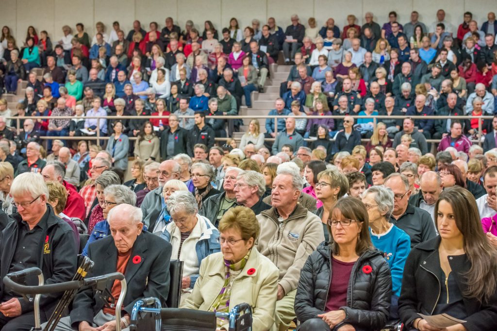 The Sonora Community Centre was packed full during Wednesday's Remembrance Day service. (Richard McGuire photo)