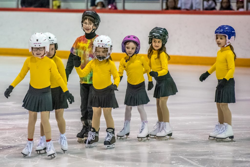 The children of CanSkate 1 skated to the tune Born to be Alive at the Sun Bowl Skating Club's 'That '70s Show' Thursday evening. (Richard McGuire photo)