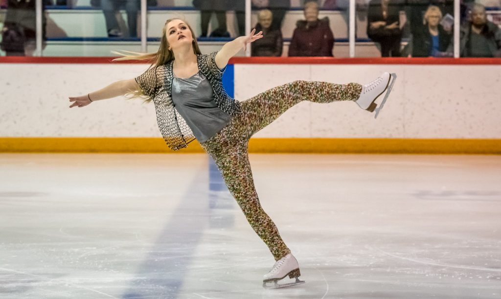 Shelby Condon was one of the excellent solo skaters performing at the Sun Bowl Skating Club's 'That '70s Show' on Thursday evening. She was doing her Silver Interpretive. (Richard McGuire photo)