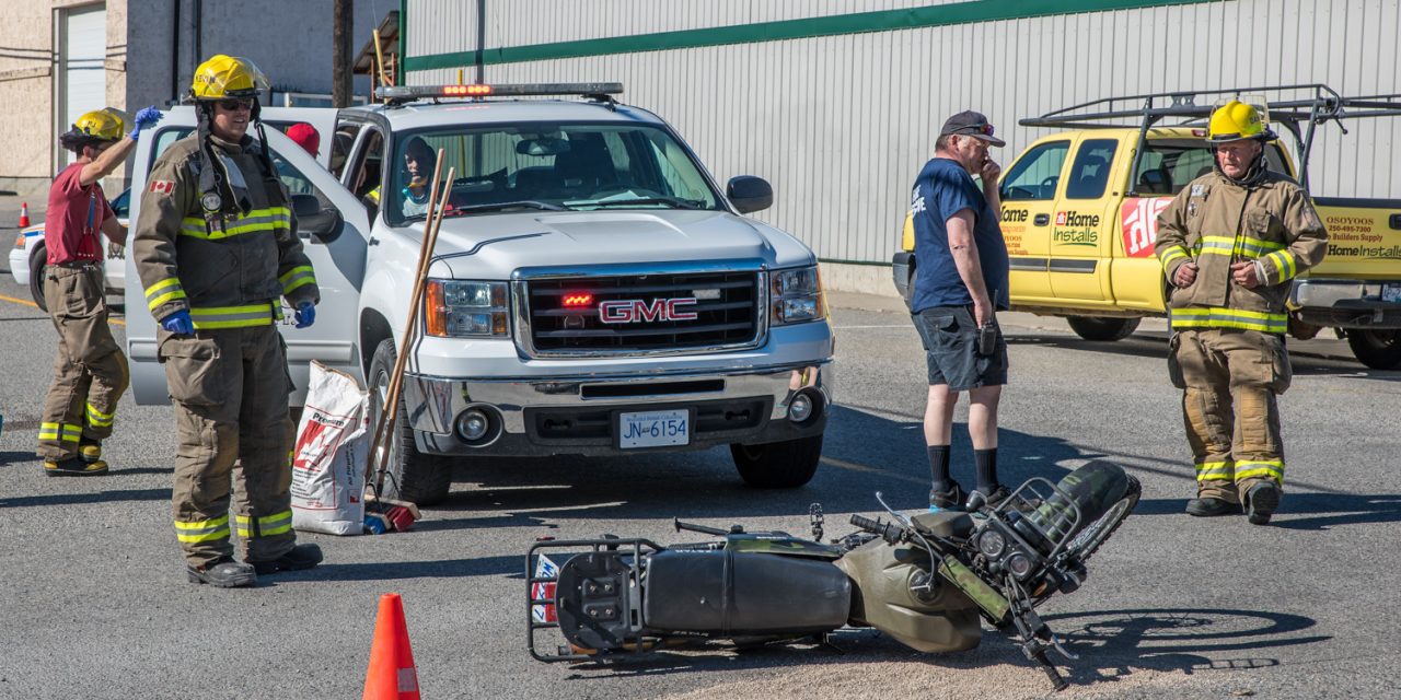 Motorcyclist struck by car in downtown Osoyoos