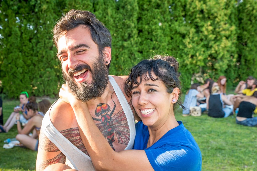 Demis Alfayate (left) and Nancy Cortez, met and got married in Mexico and are travelling by bicycle throughout the Americas. They've just come down from Alaska and the Yukon to pick cherries in the South Okangan. They have a YouTube channel, Vagaboom, where they post videos of their adventures. (Richard McGuire photo)