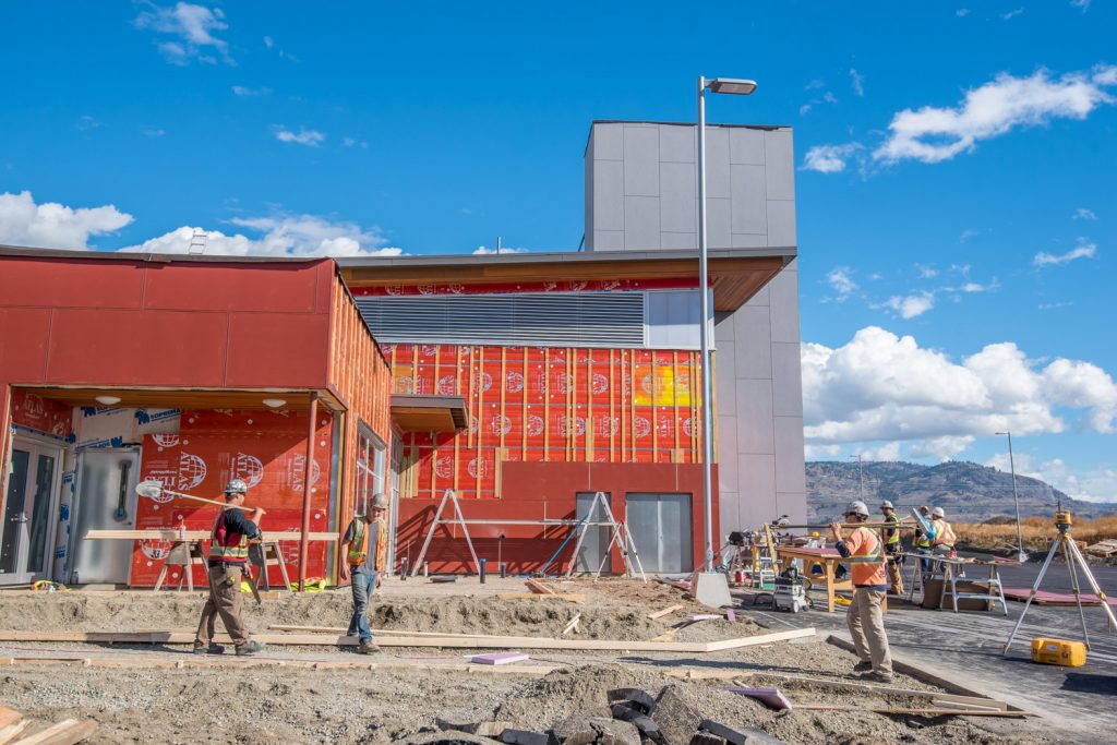 Work on constructing the new Osoyoos fire hall has been progressing rapidly and the project is nearing completion. (Richard McGuire photo)