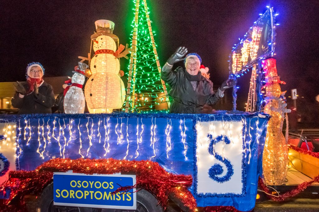 The Osoyoos Soroptimists went all out with their float in the Santa Parade during this year's Christmas Lite-Up. (Richard McGuire photo)