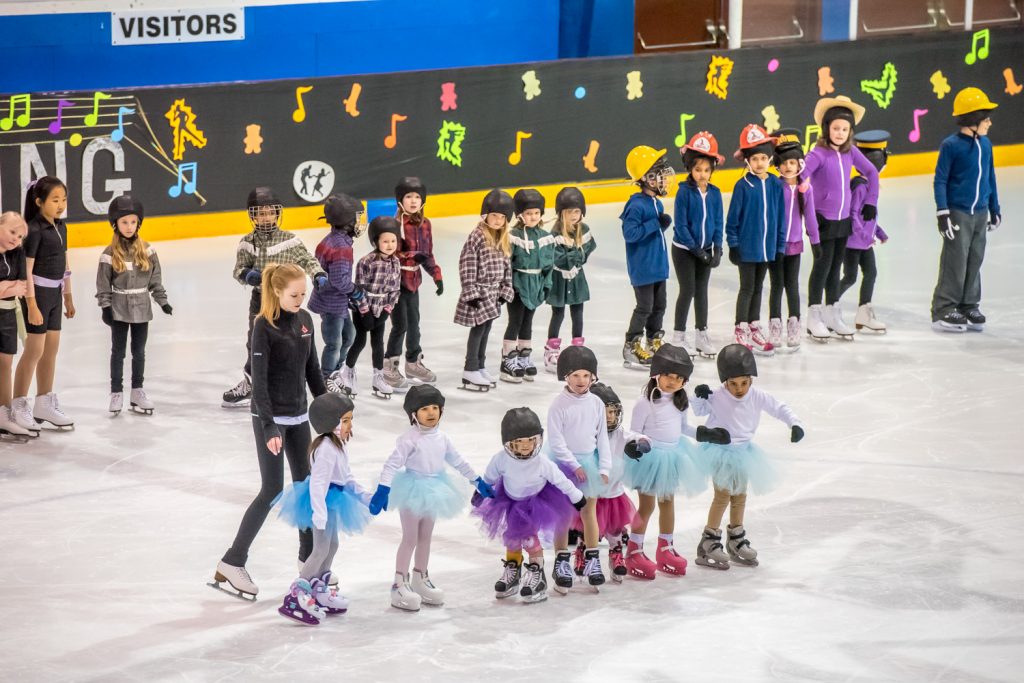All the skaters came out at the end for the Grand Finale. In front are children from CanSkate Red. (Richard McGuire photo)