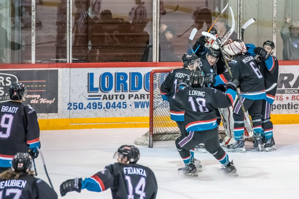 As the final buzzer sounds, the Chase Heat celebrate their win. (Richard McGuire photo)
