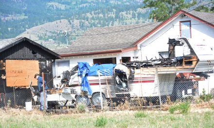 5th wheel fire injures one