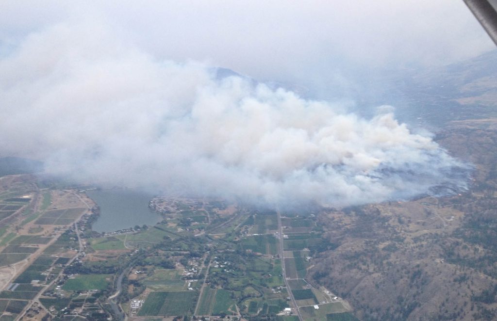The Wilson's Mountain fire from the air. (B.C. Wildfire Services)