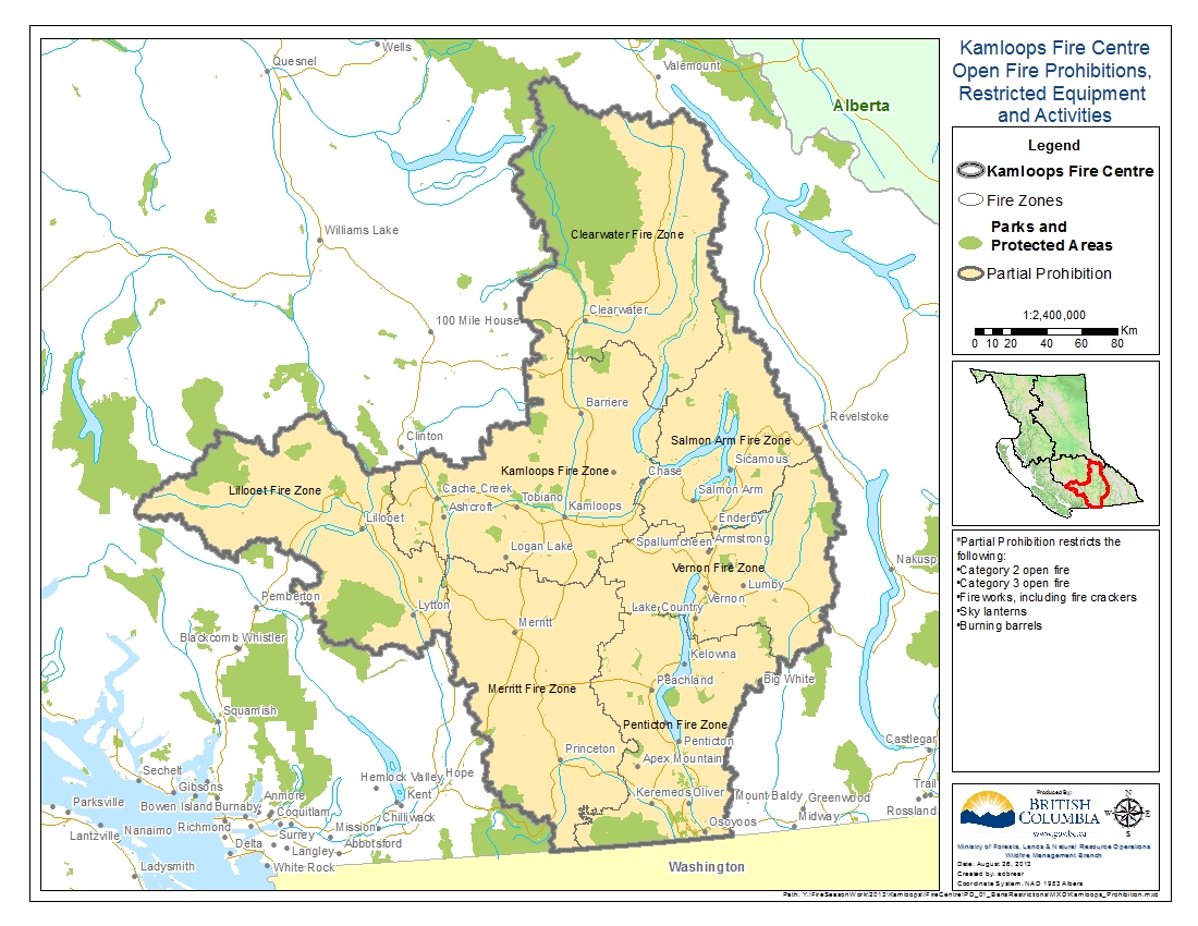 Open fire ban expanded throughout Kamloops Fire Centre and local area