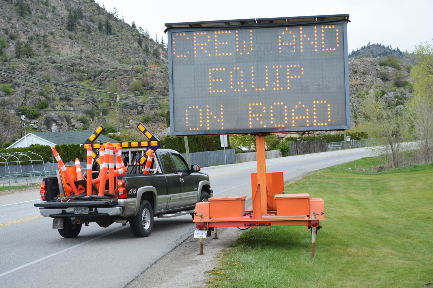 The road construction project to repave the entire length of Hwy. 5 between Osoyoos town limits near the Husky Station to Tuculnuit Drive north of Oliver is set to begin this week. The $3 million project will continue through the rest of spring, all summer and into the fall. (Lyonel Doherty photo)