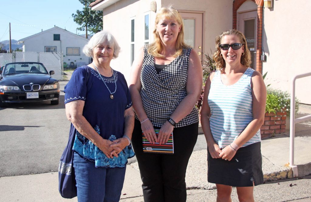 From left Gaye Horn, Brenda Dorosz and Jen Shields asked for town council's support Monday for their idea of The Giving Cupboard. People will be able to leave non-food items for those who are less fortunate. (Keith Lacey photo)