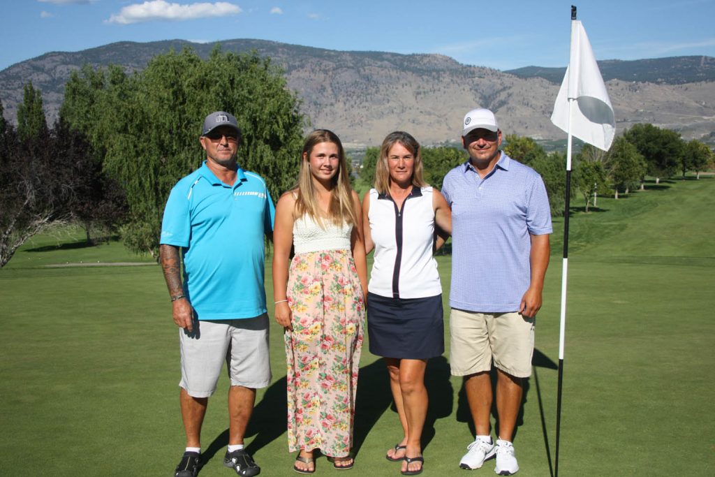 Golf winners in their respective categories are Rod Coe, Alex Brunner, Paule Aukema and Roddy Saarinen. (Keith Lacey photo)