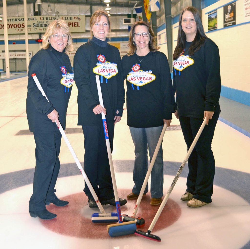 The winners of the B draw at the 2016 Osoyoos Ladies Buccanner Bonspiel this past weekend was the Osoyoos team skipped by Steffany Buholzer. Members of the team include (from left) lead Carol Youngberg, second Donna Chase, third Cindy Grigg and Steffany Buholzer. (Trevor Nichols photo)