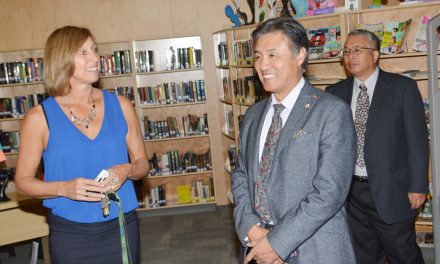 Bandai delegation tours high school