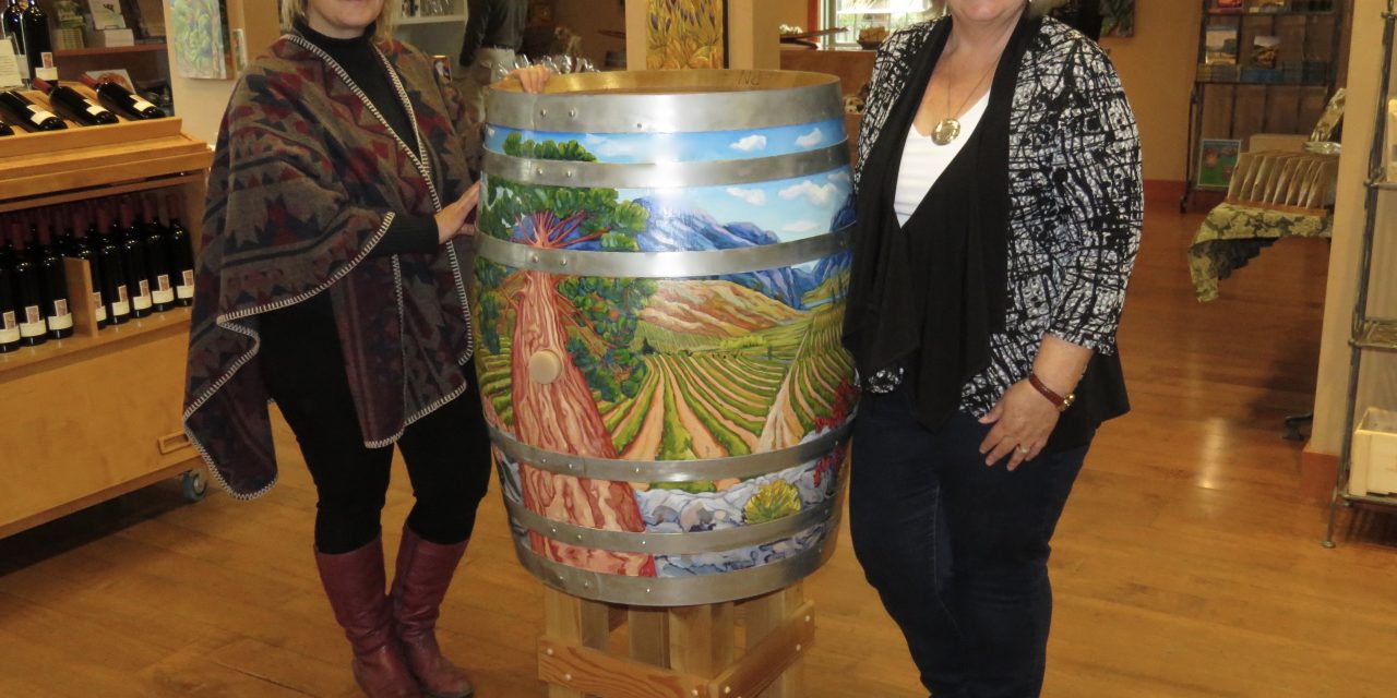 Osoyoos women wins barrel art in Burrowing Owl fundraiser