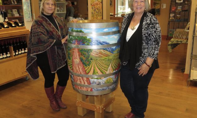 Osoyoos women wins barrel art in Burrowing Owl fundraiser