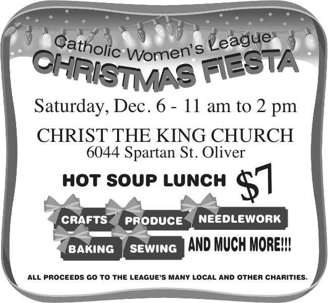 Oliver’s Catholic Women’s League hosting Christmas Fiesta today