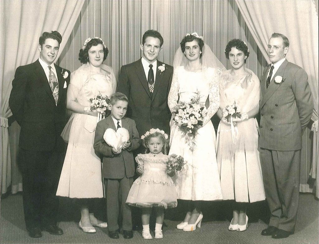 The wedding party poses for a photo 60 years ago when Corny and Linda DeCock were married. (Contributed photo)