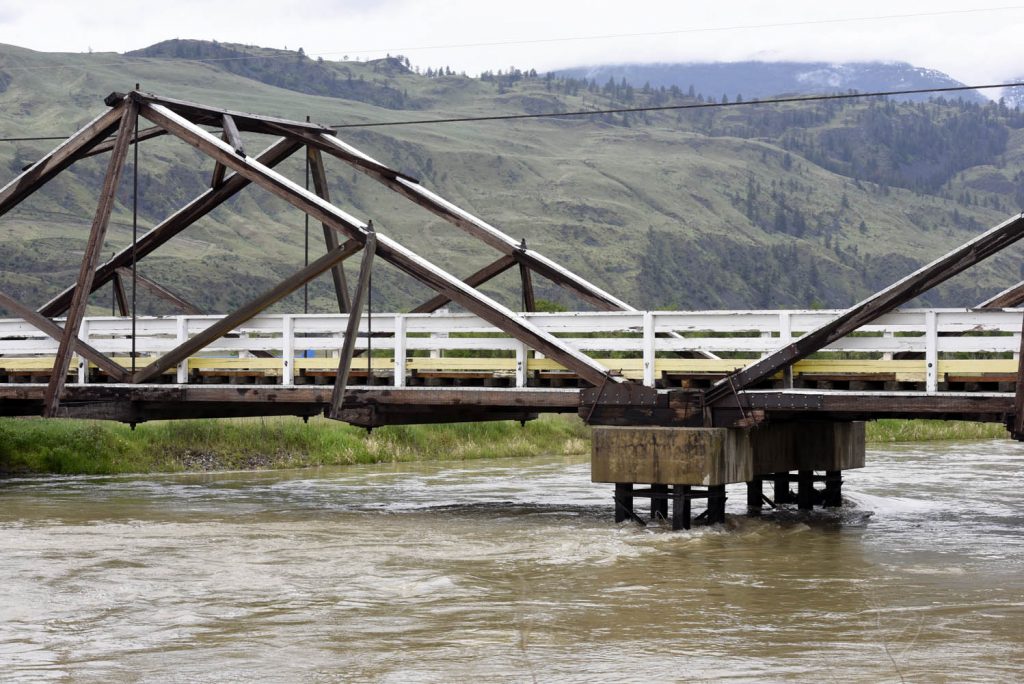 Waters are high where the Okanagan Channel passes under Road 22 north of Osoyoos. (Richard McGuire photo)