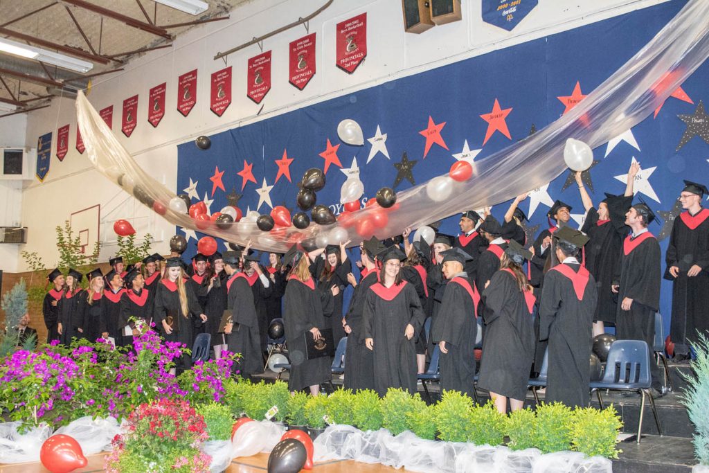 The Osoyoos Secondary School grad students celebrate their accomplishment. (Dan Walton photo)